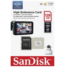Sandisk 128GB microSDXC High Endurance CL10 U3 V30 + adapterrel