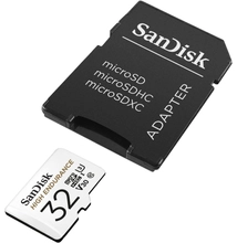 Sandisk 32GB microSDHC High Endurance  Class 10 CL10 U3 V30 + adapterrel