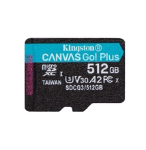 Kingston 512GB microSDXC Canvas Go! Plus Class 10 170R A2 U3 V30 Card adapter nélkül
