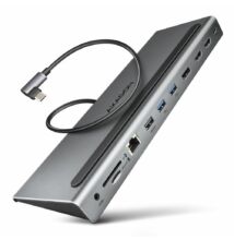AXAGON HMC-4KX3 USB-C 5Gbps Triple 4K Display 11in1 Hub Silver