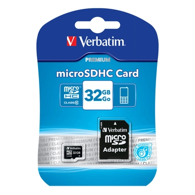 Verbatim 32GB microSDHC Premium Class10 + adapterrel