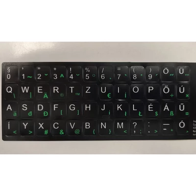 MAGYAR Billentyűzet matrica | fekete alapon fehér karakter |