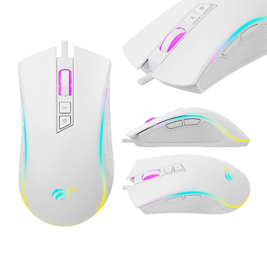 Havit Gamer Egér ( 4800DPI / 7 GOMB / RGB / Fehér )